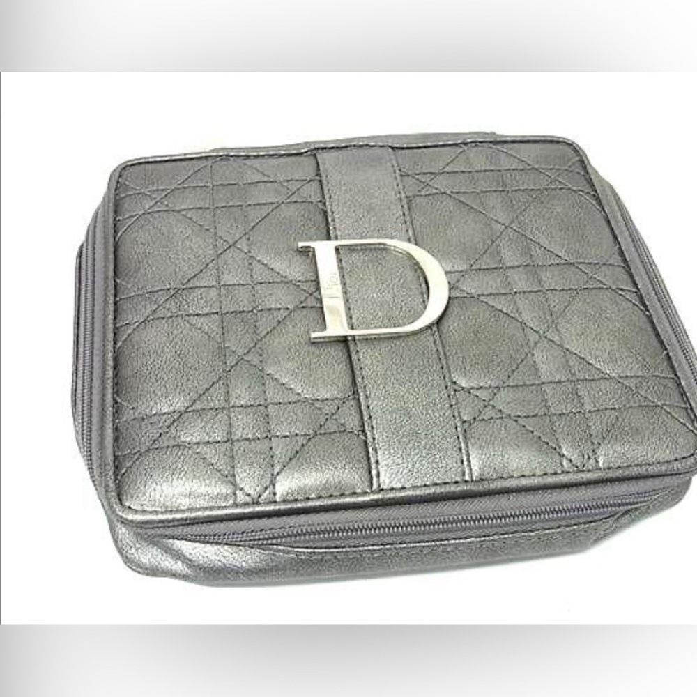 Christian Dior Leather Quilted Mirrored Pouch